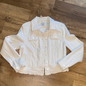 Women's White Denim Jacket sz MED